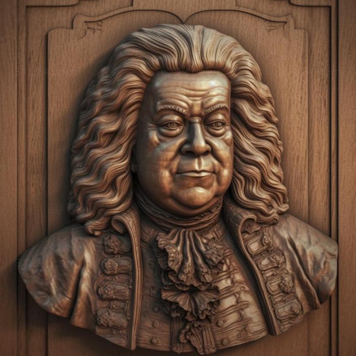 Famous (Johann Bach 2, 3DFMS_7417) 3D models for cnc